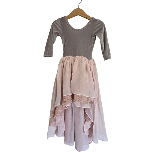 Pleiades Designs Pink and Gray Eliza Dress - Picture 1 of 5